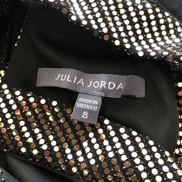 Julia Jordan Twist Halter Neck Jumpsuit Gold Metallic Wide Leg Size 8 NWT - Picture 10 of 17